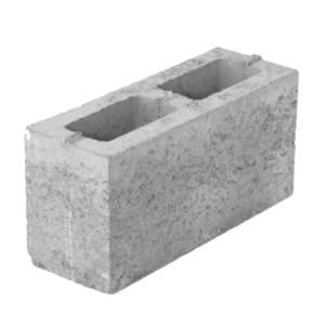 Hollow building block typically used in the construction of internal and external walls.