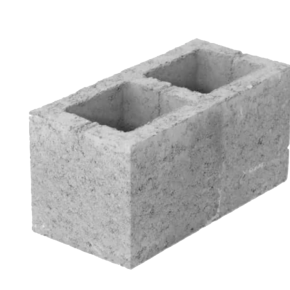 Hollow building block typically used in the construction of external walls.
